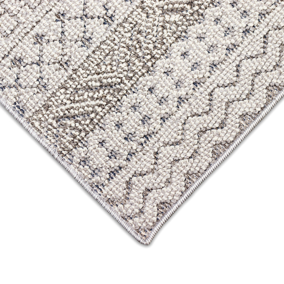 Dunes Geo Stripe Indoor/Outdoor Rug Silver 6'6"x9'3"