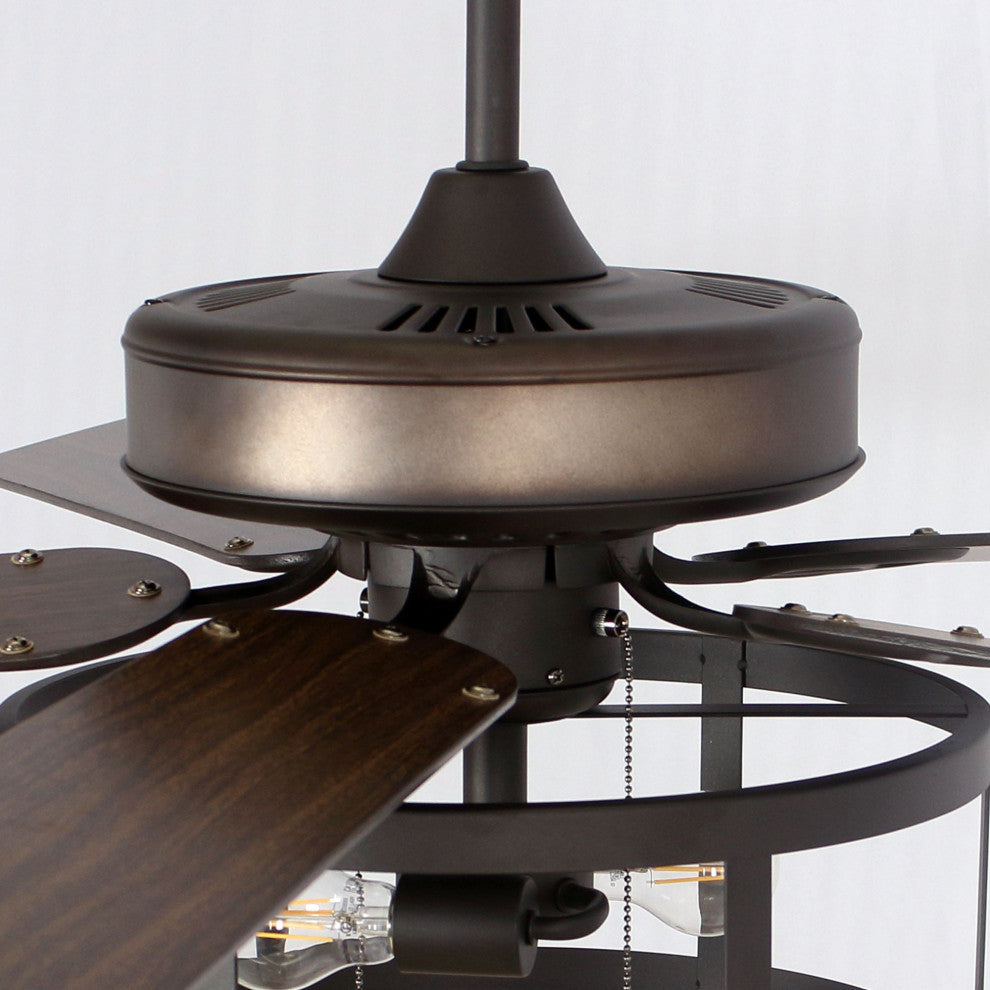52 in Modern Ceiling Fan with Remote Control in Black