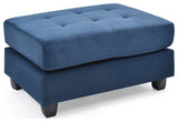 Cardiff Micro Suede Ottoman, Navy Blue