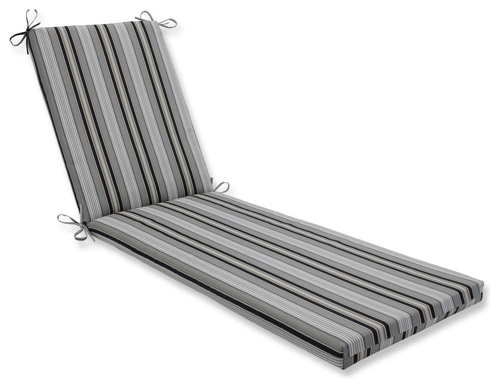 Getaway Stripe Onyx Oversized Chaise Cushion