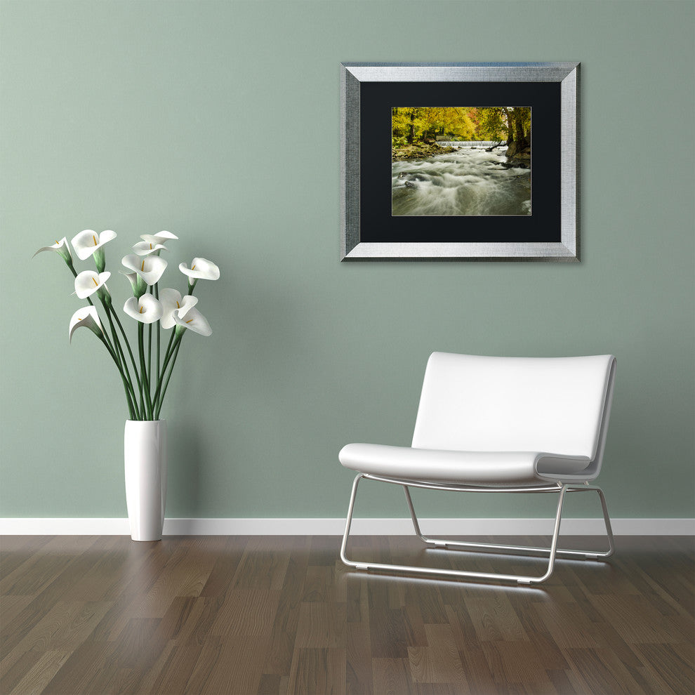 PIPA Fine Art 'Hoopes Falls in the Autumn' Matted Framed Art, 20x16