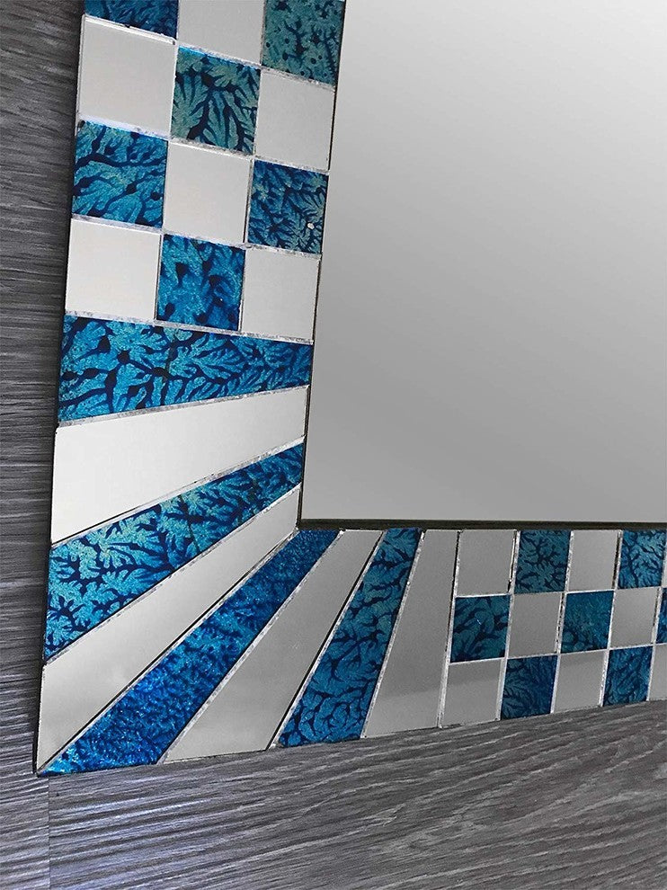 DecorShore South Beach Collection Ocean Blue Decorative Wall Mirrors