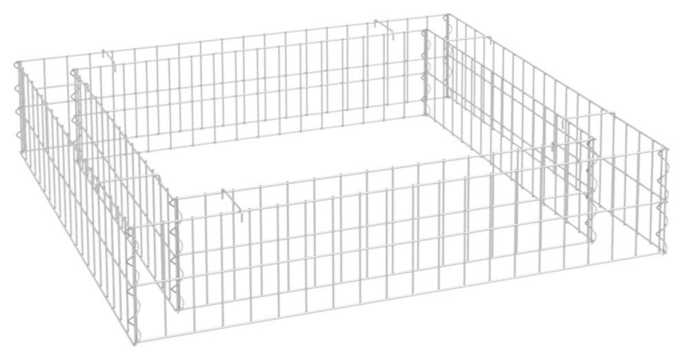 Vidaxl Gabion Raised Bed Galvanized Steel 39.4"x39.4"x7.9"
