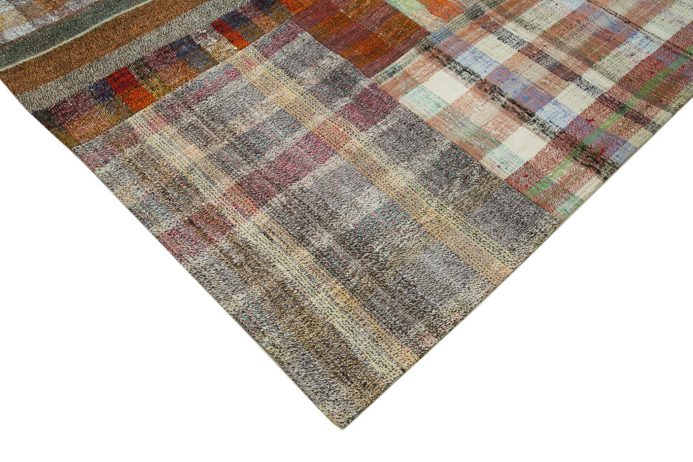 Rug N Carpet - Handmade Turkish 8' 8'' x 11' 10'' Wool Patchwork Kilim Rug