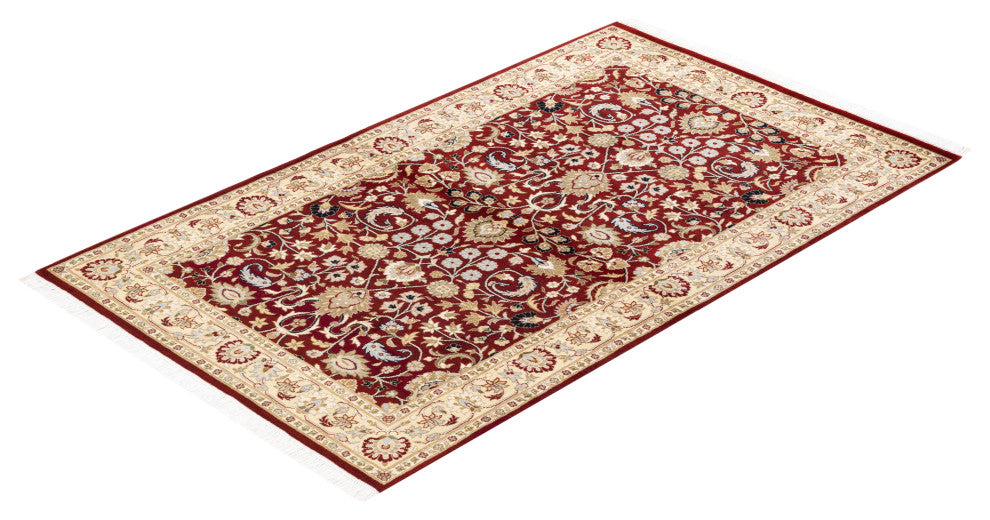 Hugli, One-of-a-Kind Hand-Knotted Area Rug Red, 3'1"x5'3"