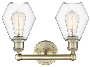 Cindyrella 2-Light 15" Bath Vanity Light, Antique Brass, Clear Shade