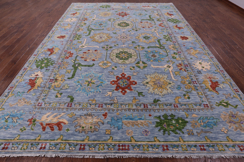 Turkish Oushak Handmade Wool Rug 10' 0" X 13' 9" - Q15671