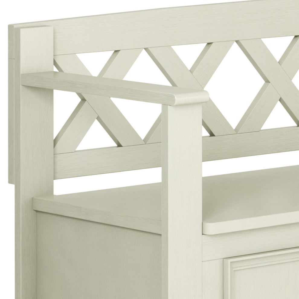 Amherst Entryway Storage Bench, Antique White