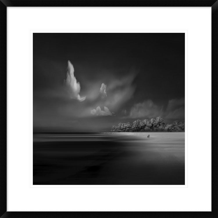 "Sea Shore View" Framed Digital Print by Antonyus Bunjamin (Abe), 26"x26"