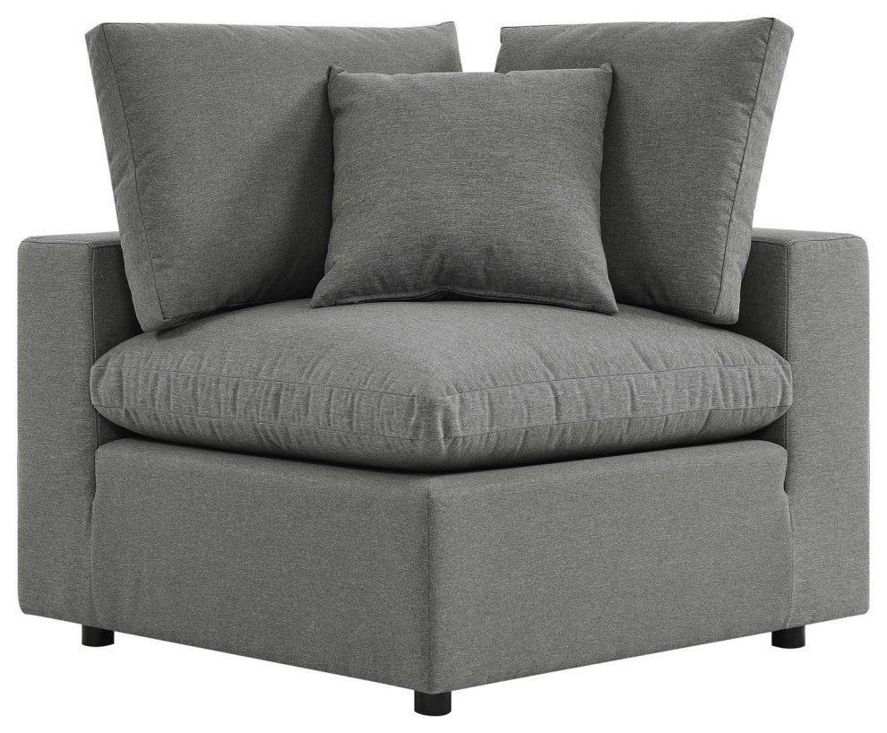 Commix 4-Piece Outdoor Patio Sectional Sofa Charcoal
