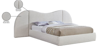 Everest Upholstered Bed, Cream, King, Boucle Fabric