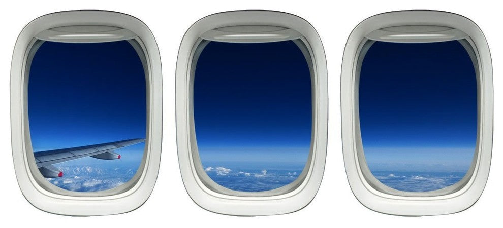 VWAQ Plane Window Decal, Airplane Wing Stickers Clouds Wall Art VWAQ-PPW26