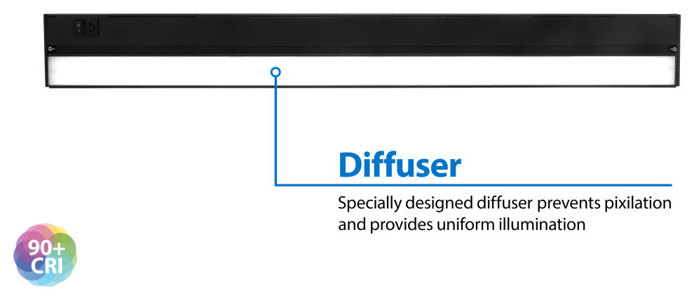 NUC-5 Series Selectable LED Under Cabinet Light, Black, 30