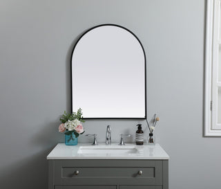 Metal Frame Arch Mirror 24X30 Inch, Black