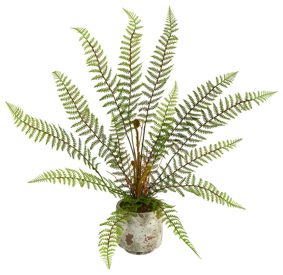 20" Fern Artificial Plant, Decorative Planter