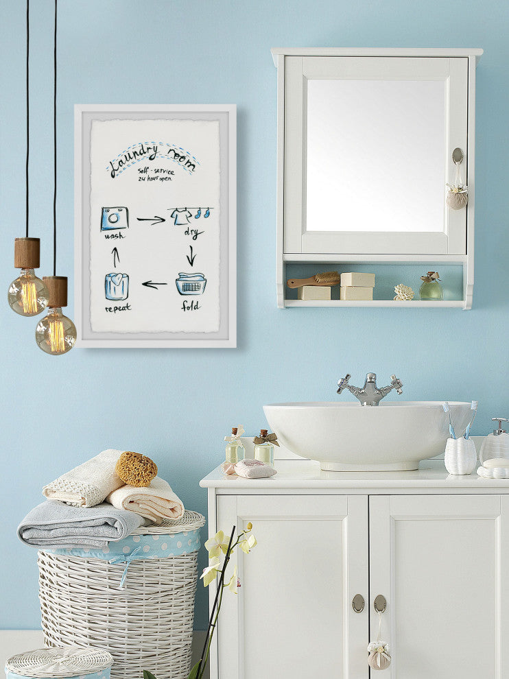 "Laundry Room Cycle" Framed Painting Print, 8x12