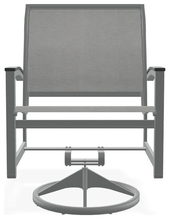Bazza Sling Outdoor Swivel Rocker, Alloy/Graphite