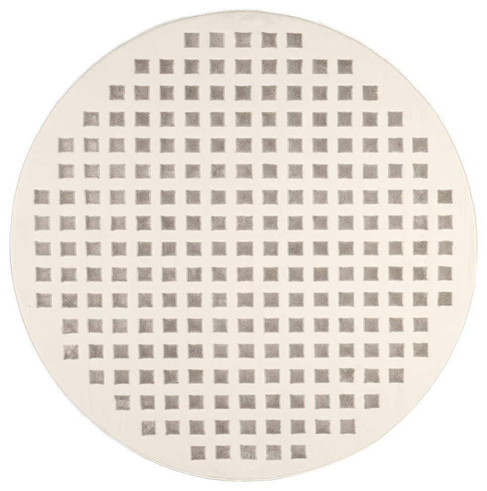 Nuloom Daleyza Checkered Washable Rug, Cream 6' Round