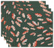 Wild Oak Leaves 18"x14" Dark Green Floral Print Placemat, Set of 4