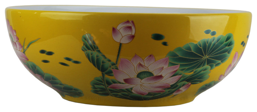 Yellow and White Washing Sink