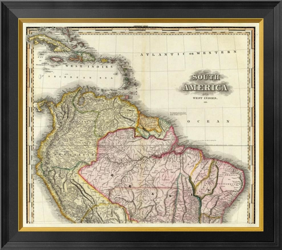 "South America and West Indies, 1823"  by Henry S. Tanner, 26x23"