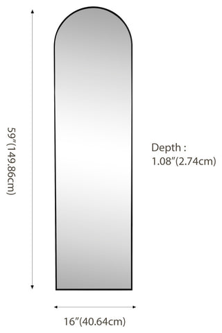 Adrian Large Arched Metal Framed Floor Full-Length Mirror