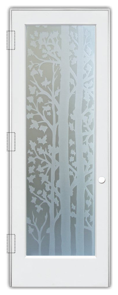 Interior Prehung Door or Interior Slab Door - Forest Trees - Primed - 30" x...