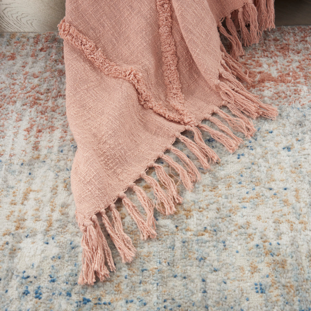 Mina Victory SH018 Throw Blanket, Blush, 50" x 60"