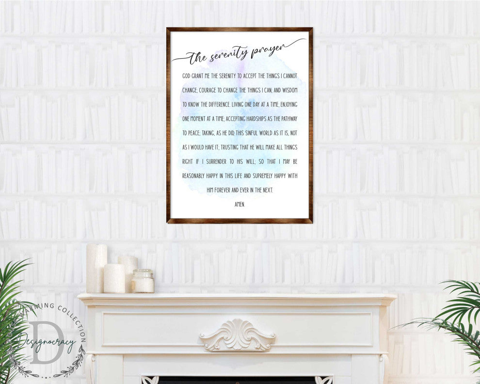 The Serenity Prayer Wooden Inspirational Decor Wall Art