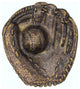 Baseball Glove With Ball Cabinet Knob, Antique Brass