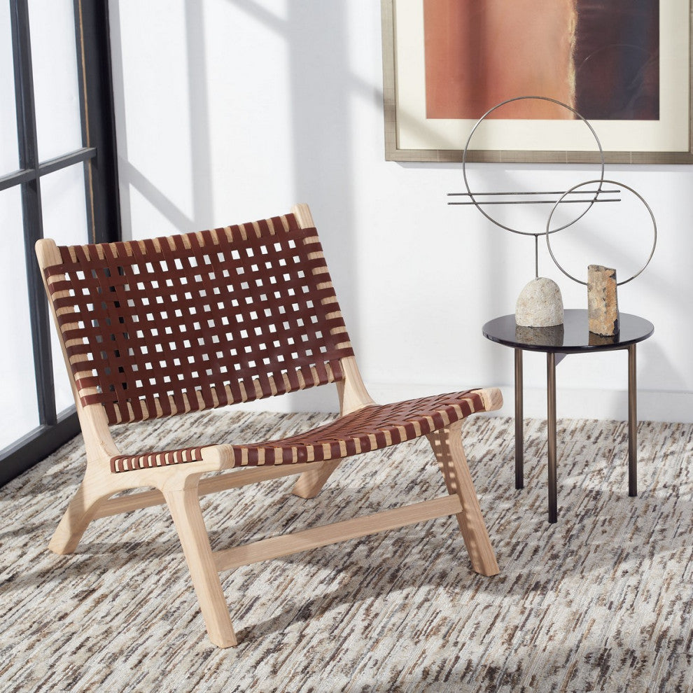 Safavieh Luna Accent Chair, Cognac/Natural