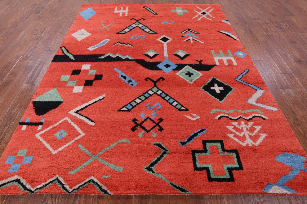 Moroccan Handmade Wool Rug 8' 2" X 10' 2" - Q13112