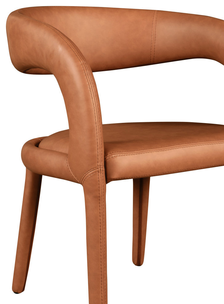 Meridian Furniture Sylvester Faux Leather Dining Chair, Cognac