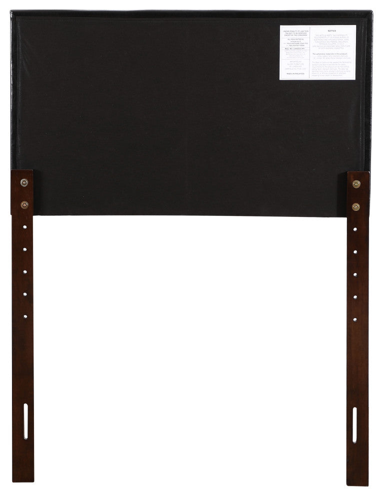 Novo 2 Faux Leather Adjustable Headboard, Black, Twin