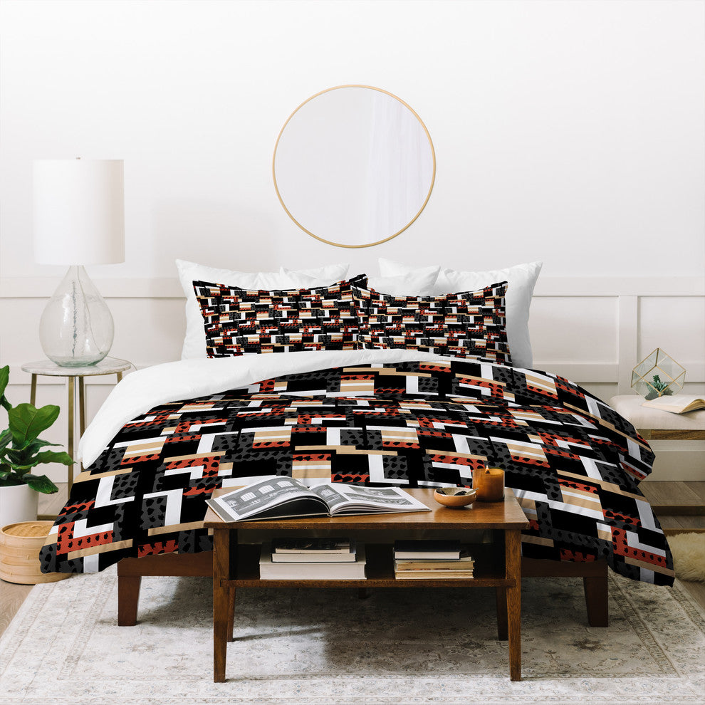 Gabriela Fuente Neutral Geo Duvet Cover Set, Twin XL