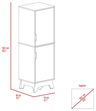British Single Pantry Light Oak-White