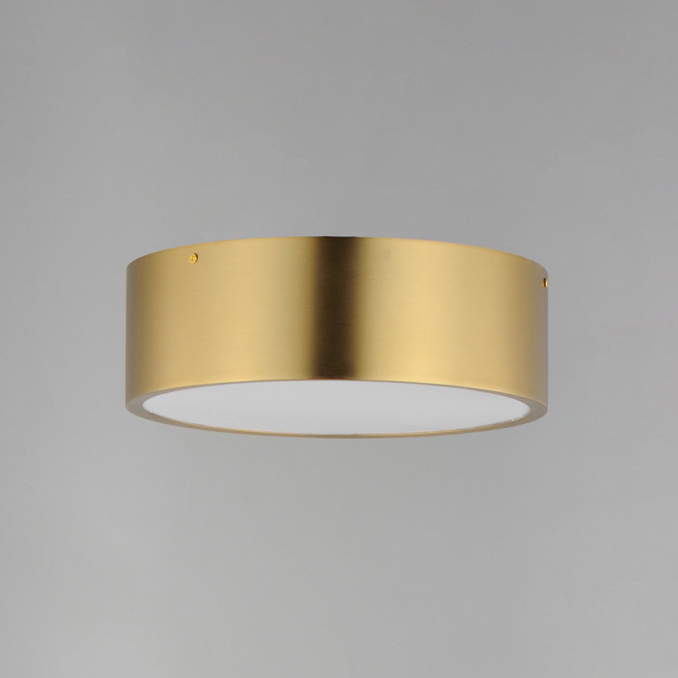Maxim 10494 Tommy 2 Light 12"W Flush Mount Drum Ceiling Fixture - Satin Brass