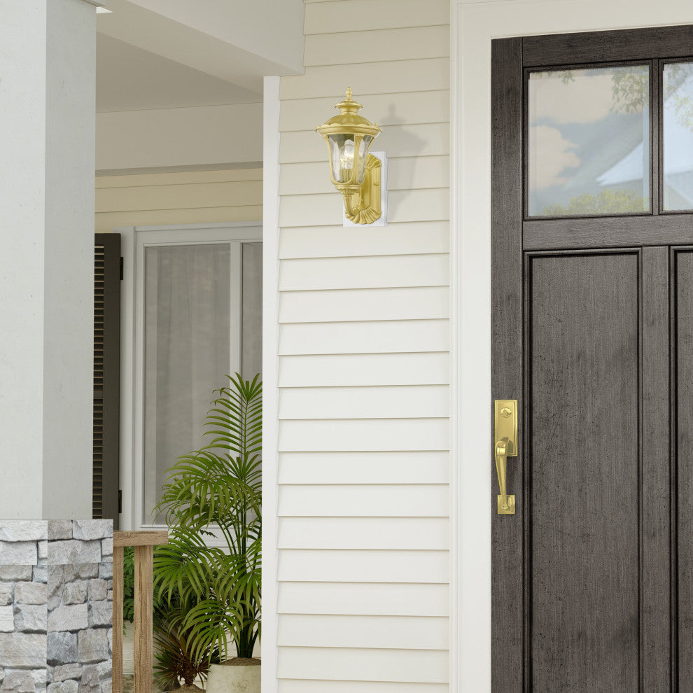 Oxford 1-Light Soft Gold Outdoor Small Wall Lantern