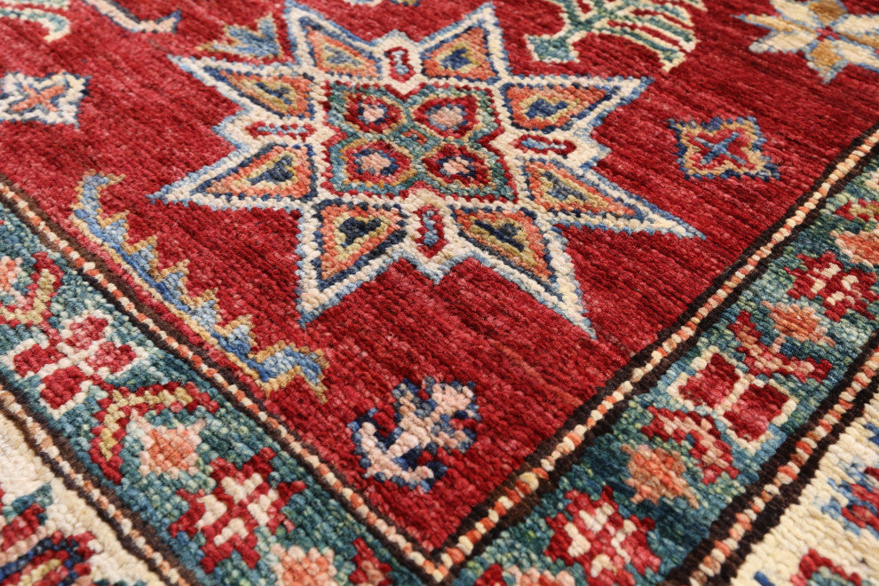 Super Kazak Hand-Knotted Wool Rug 3' 5" X 4' 10" - Q12951