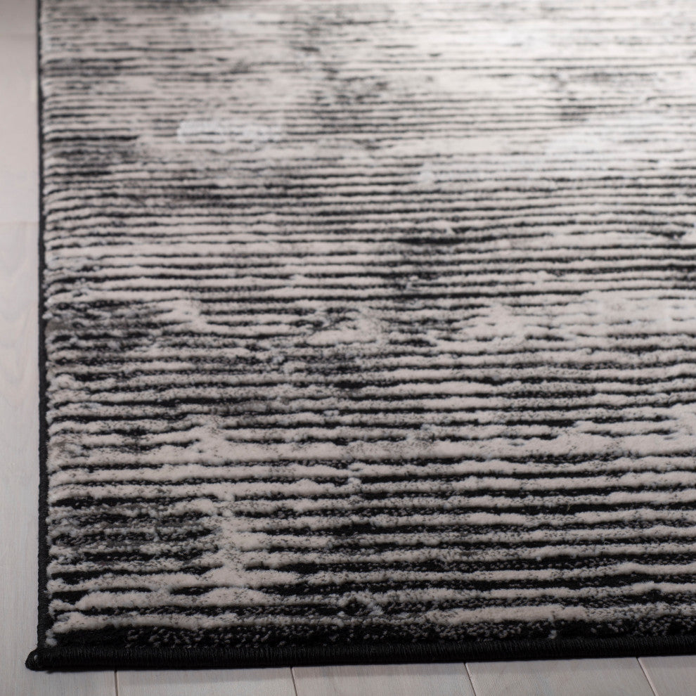 Safavieh Lurex Collection LUR188Z Rug, Black/Grey, 5' X 5' Round