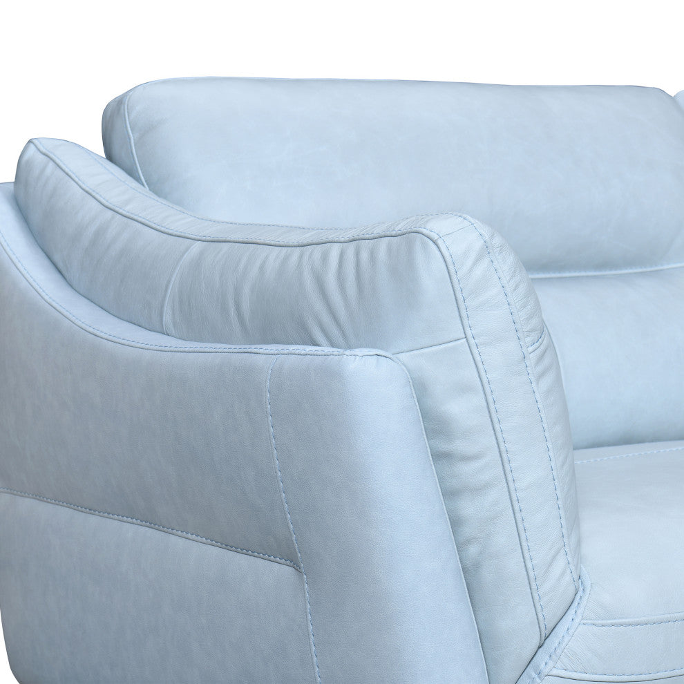 Franz Mint Leather Sofa, Sky Blue