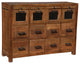Unique Sideboard, Wood Frame With 12 Cabinets for Ample Storage, Dark Brown