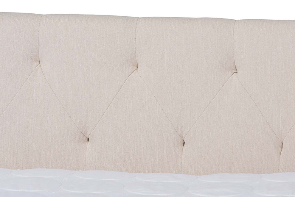 Elianna Fabric Upholstered Daybed, Beige, Queen