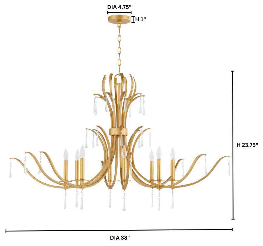 Quorum International 620-8 Majesty 8 Light 45"W Taper Candle - Matte Black