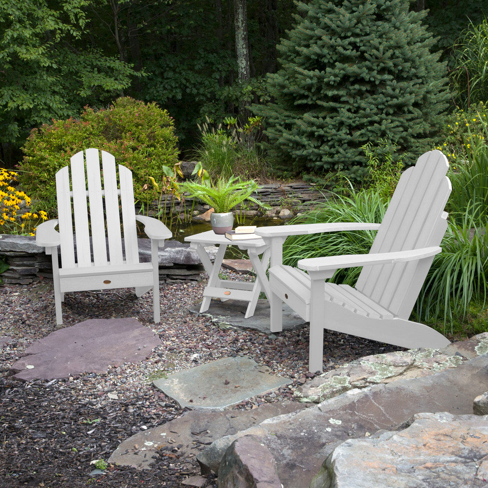 Westport 3-Piece Adirondack Chair and Side Table Set, White