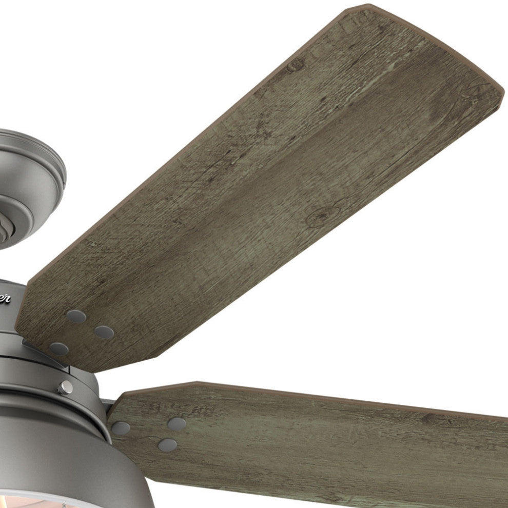 Hunter Fan Company 52" Mill Valley Matte Silver Ceiling Fan With Light
