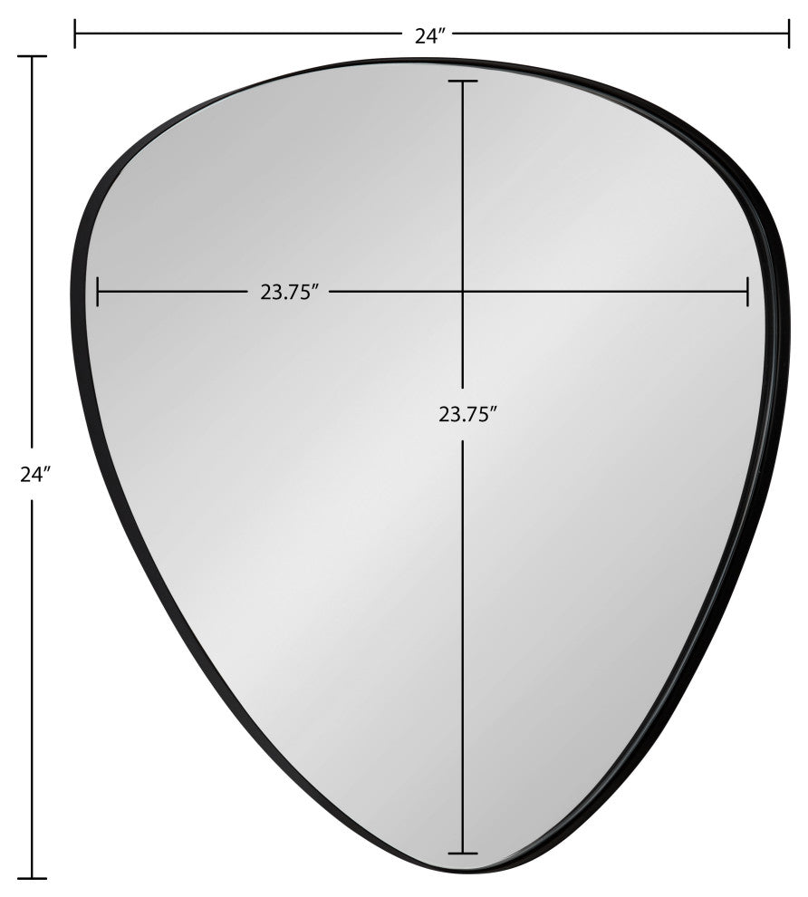 Rollo Framed Triangle Mirror, Black 24x24