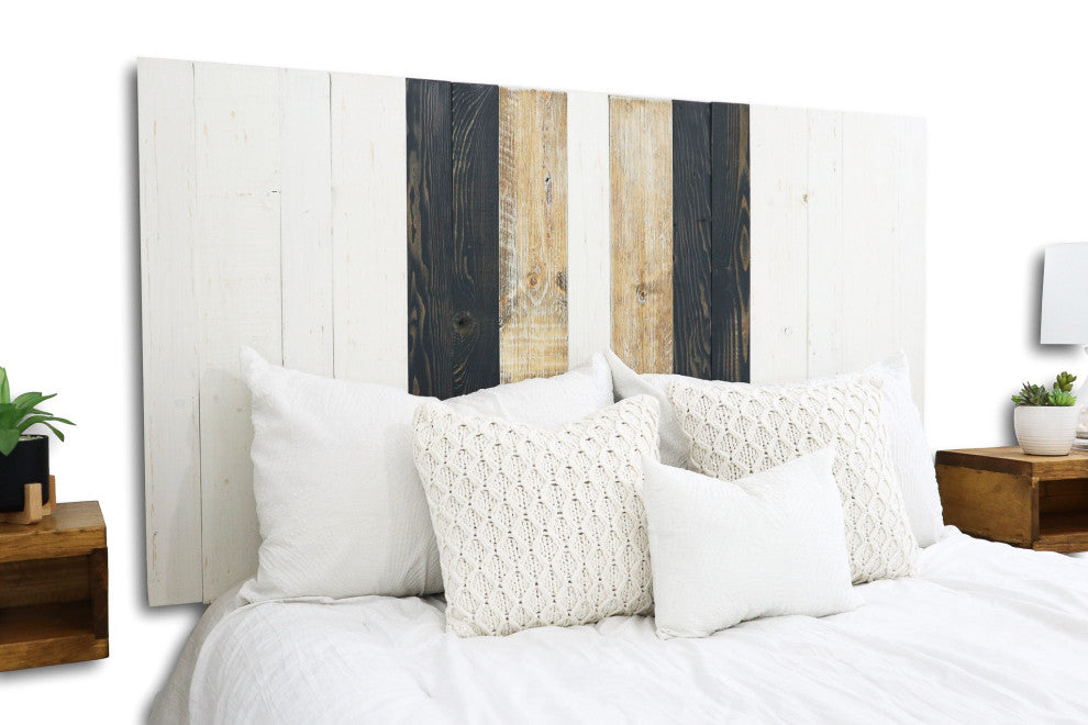 Handcrafted Headboard, Leaner Style, Gray Satin Sash, Twin