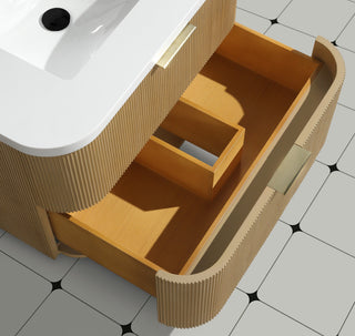 Ari Kitchen and Bath Chantal 30" Floating Bathroom Vanity Oak