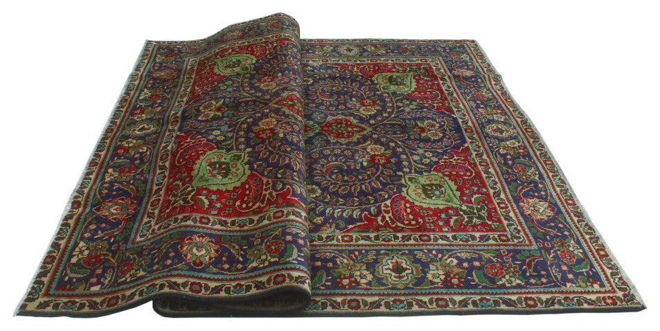 Fine Vintage Distressed Raedpath Navy/Beige Rug, 6'9 x 9'6
